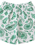 RF-Wear Men's Mesh Paisley Shorts in White/Green 