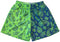 RF-Wear Men's Mesh Split Paisley Shorts in Lime Green/Navy 