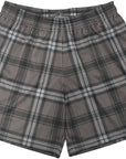 RF-Wear Men's Mesh Plaid Shorts in Charcoal 