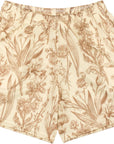 RF-Wear Men's Mesh Floral Porcelain Shorts in Cream/Tan 