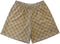 RF-Wear Men's Mesh Monogram Shorts in Tan/Brown 