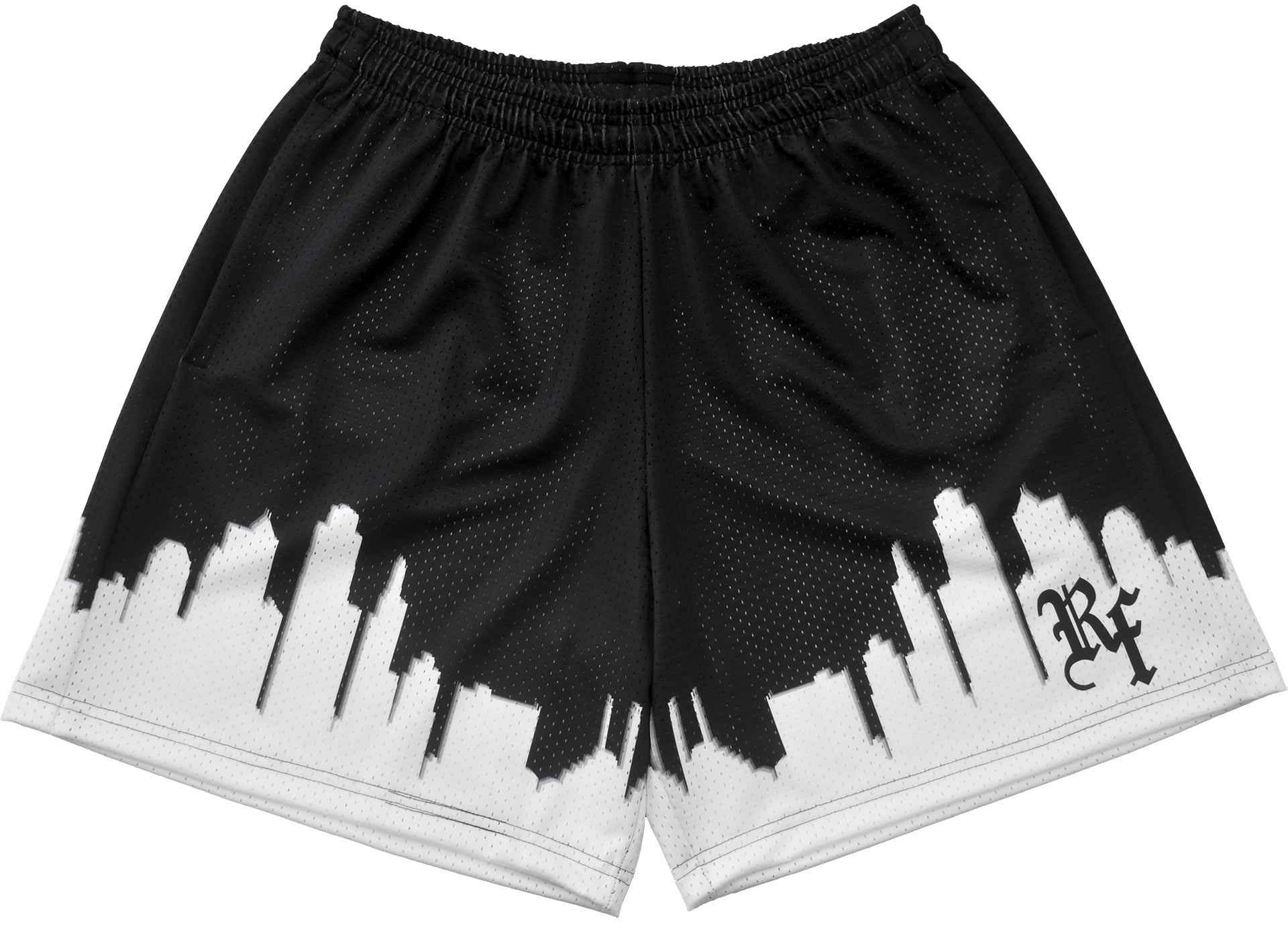 Mens RF-Wear Mesh Skyline Shorts - Black - RFwear