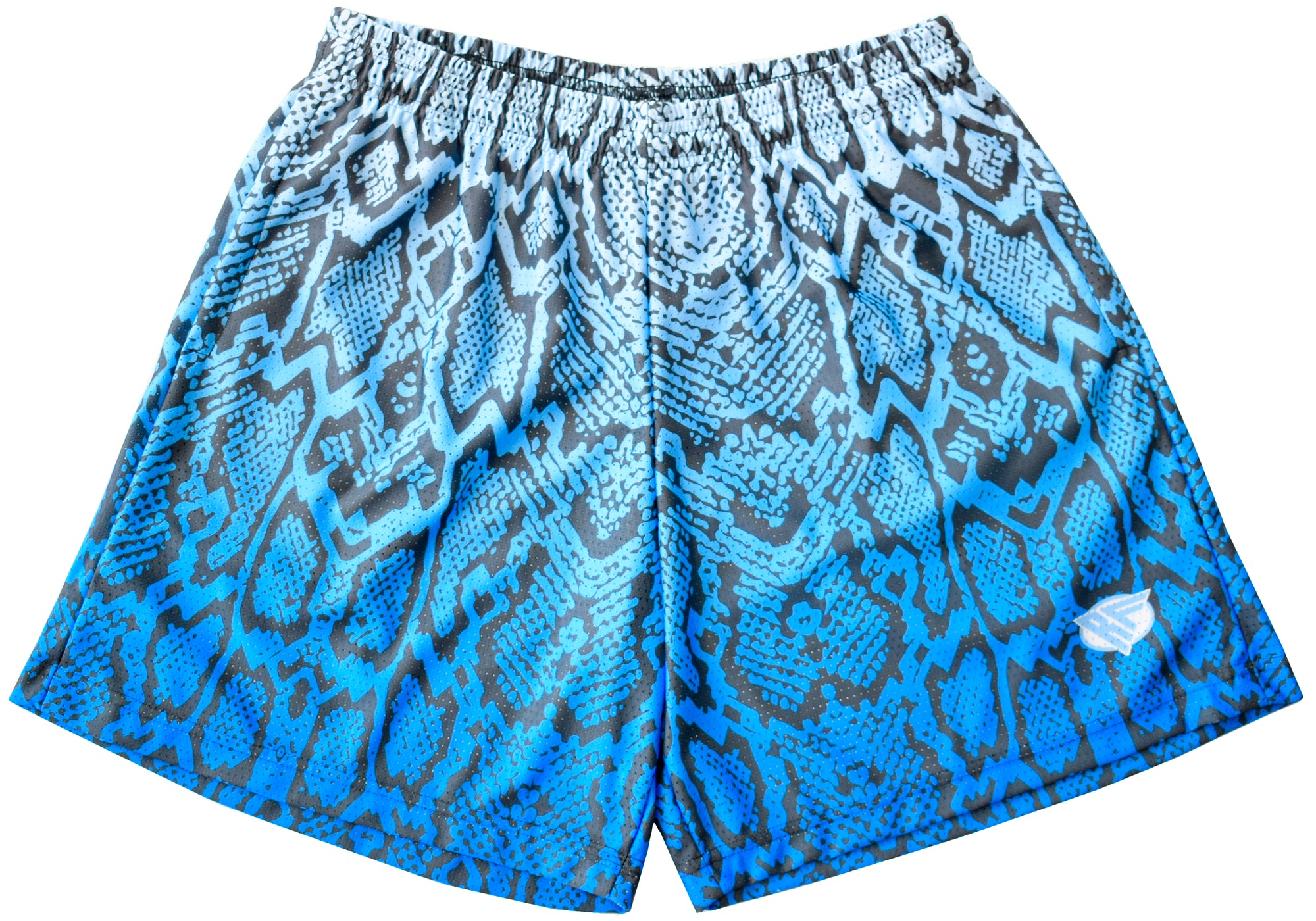 RF-Wear Men's Mesh Snakeskin Shorts in Blue