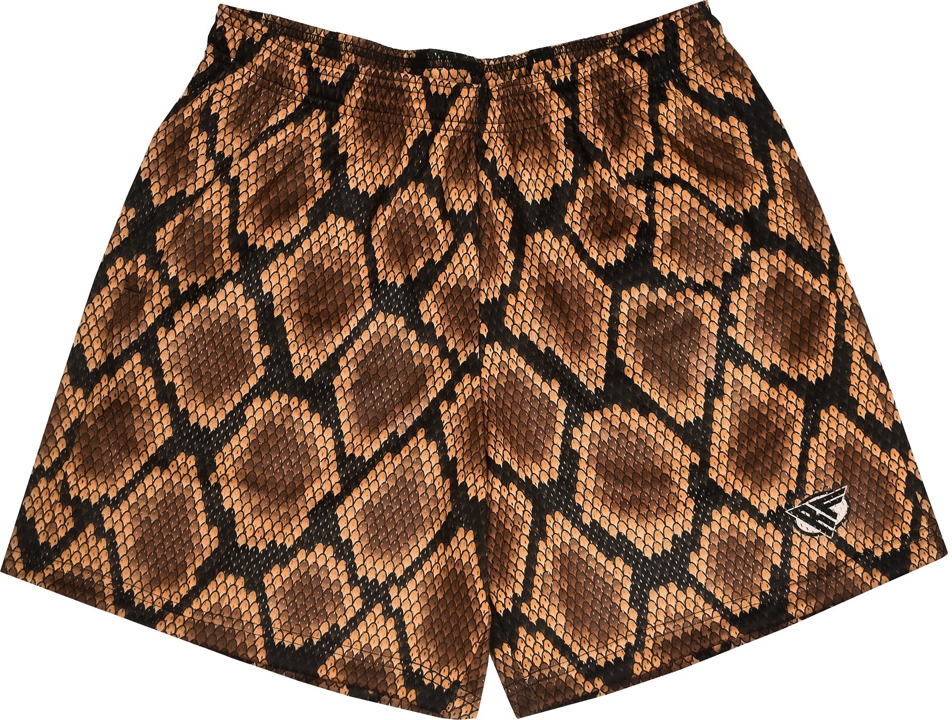RF-Wear  Men's Mesh Snakeskin Shorts in Brown