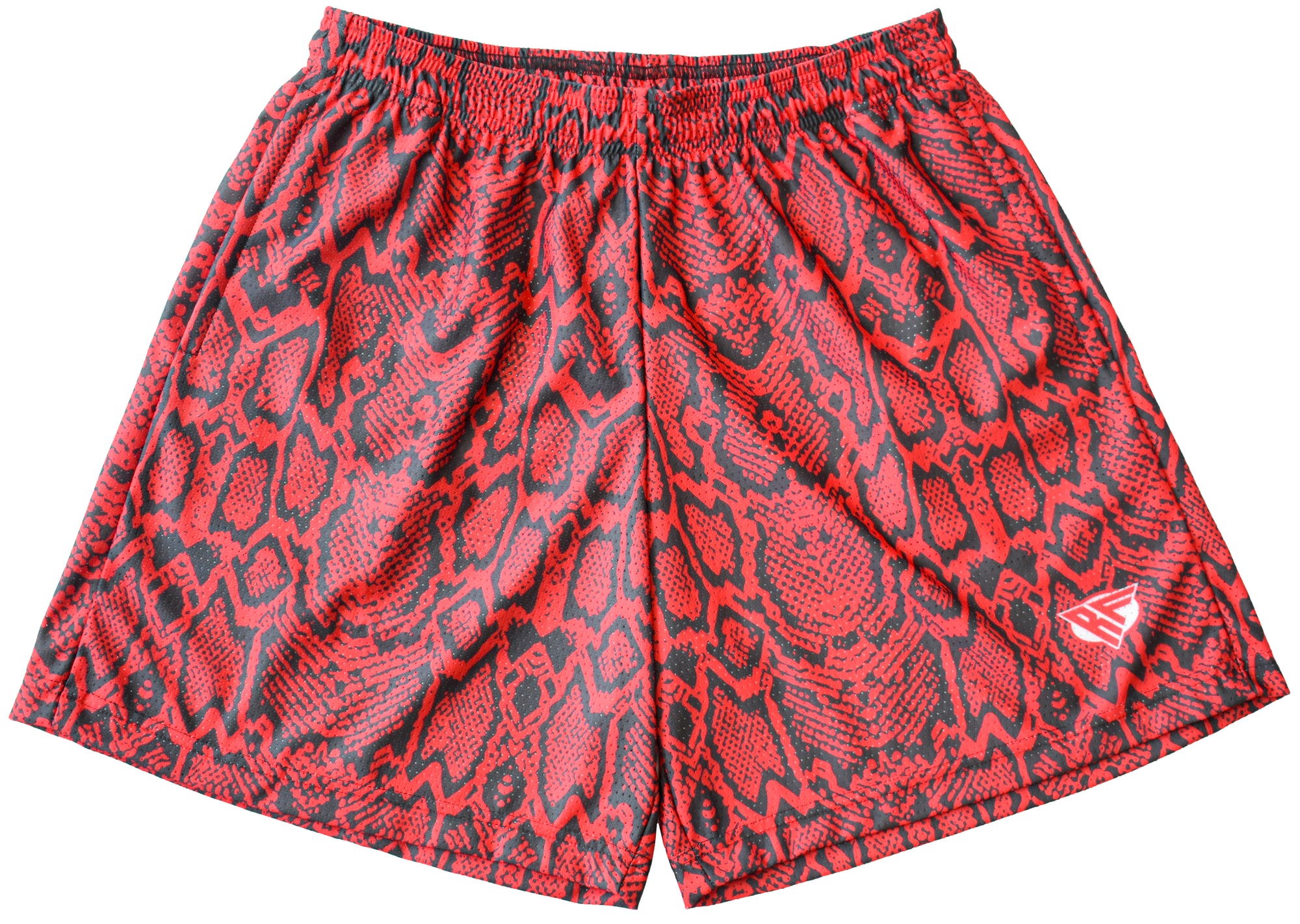 RF-Wear Men's Mesh Snakeskin Shorts in Red