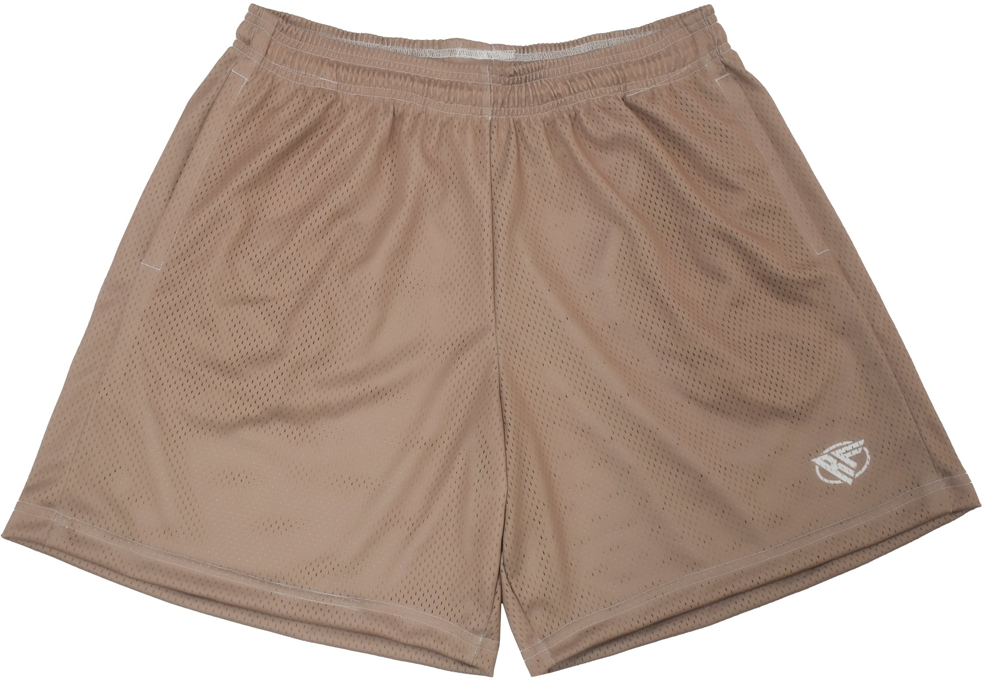 RF-Wear Men's Mesh Solid Color Shorts in Tan