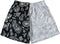RF-Wear Men's Mesh Split Paisley Shorts in Black/Silver/White 