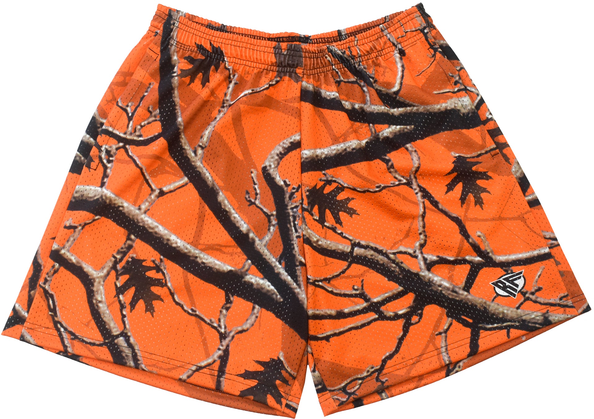 orange camo basketball shorts