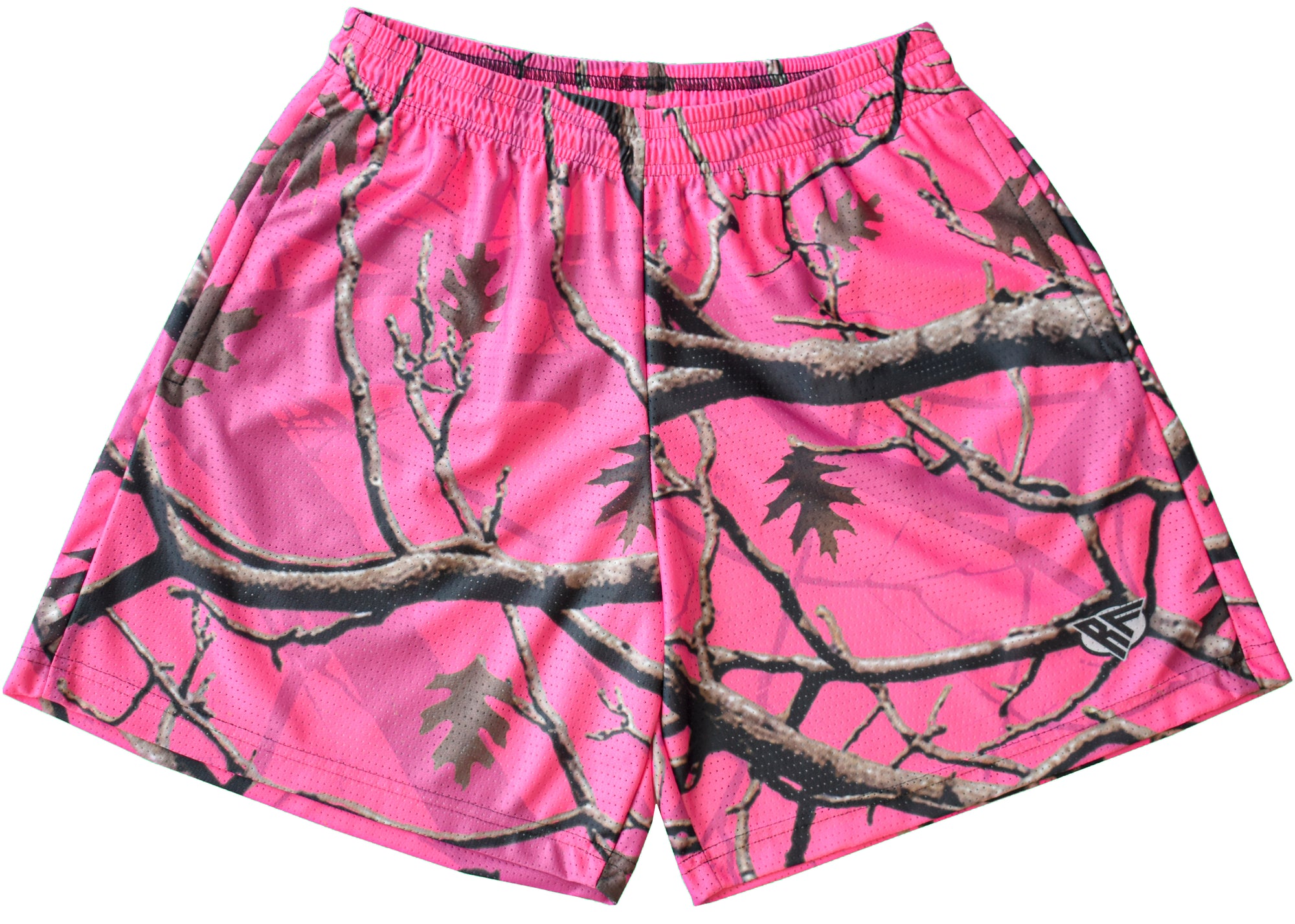 RF-Wear Men's Mesh Tree Camo Shorts in Pink