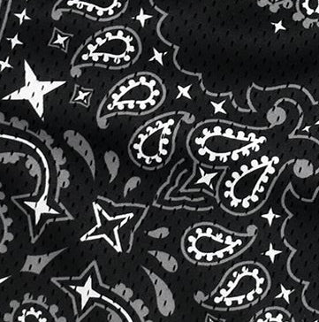 RF Wear Men's Mesh Bandana Shorts - Black