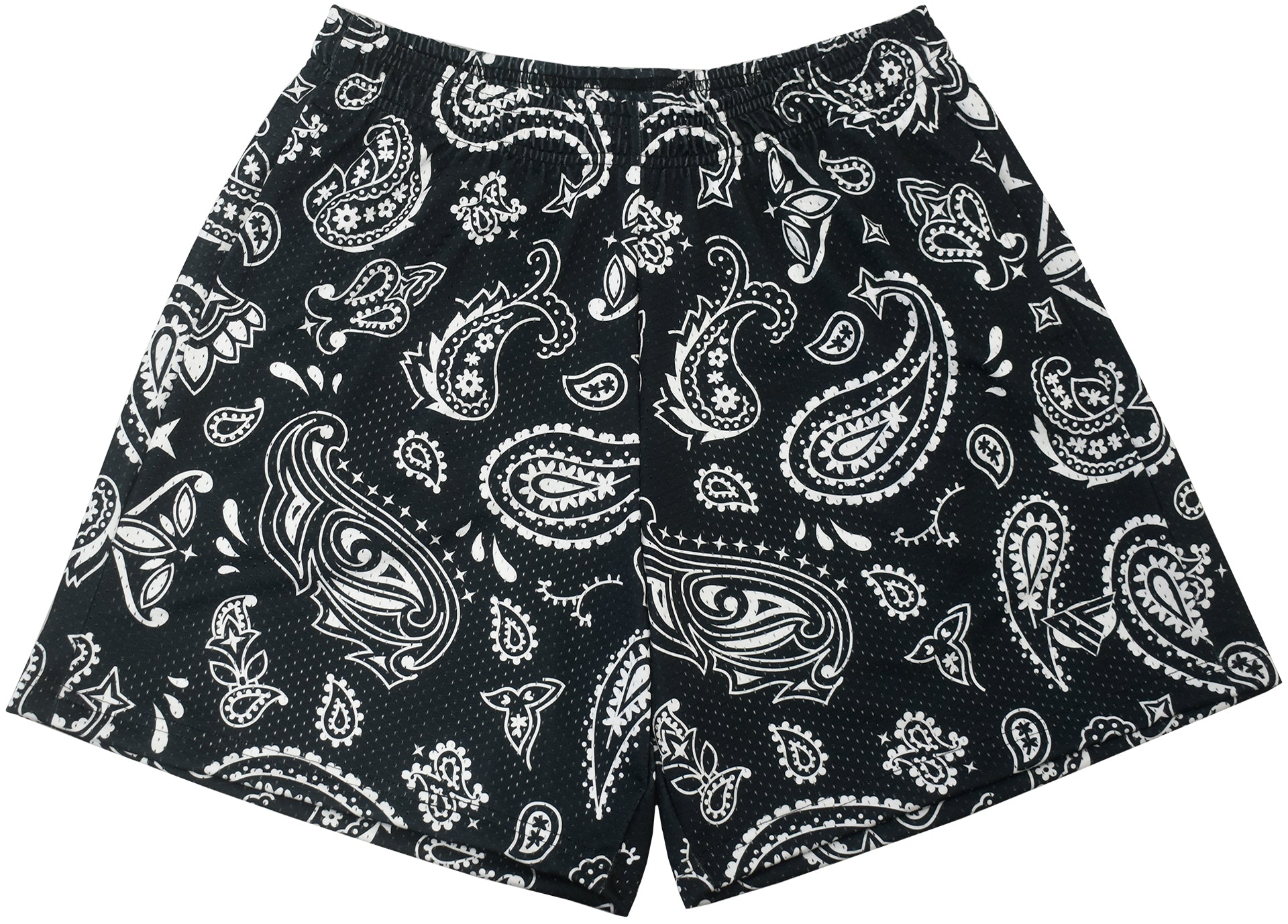 RF Mesh Paisley Shorts - Black/White - RFwear