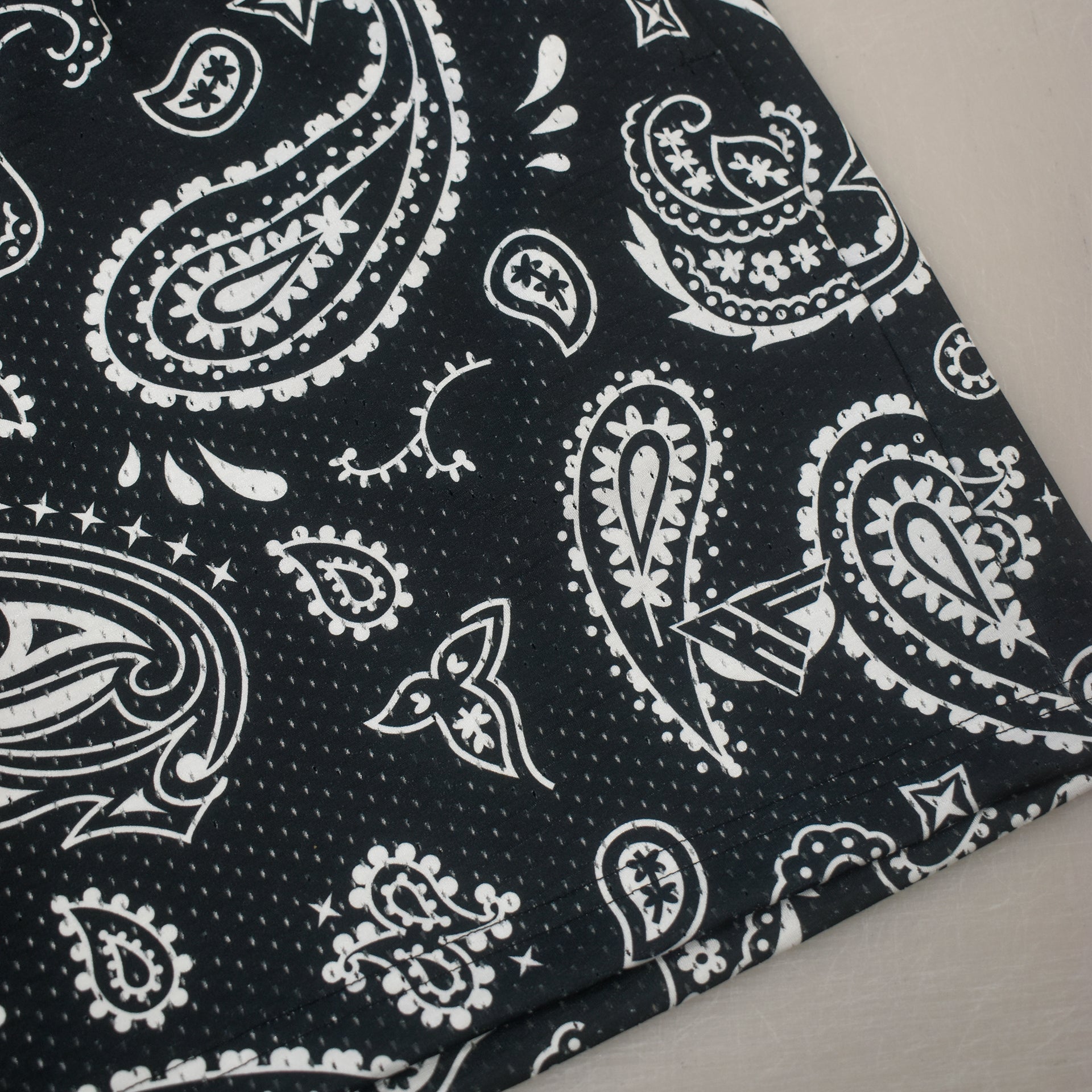 RF Mesh Paisley Shorts - Black/White - RFwear