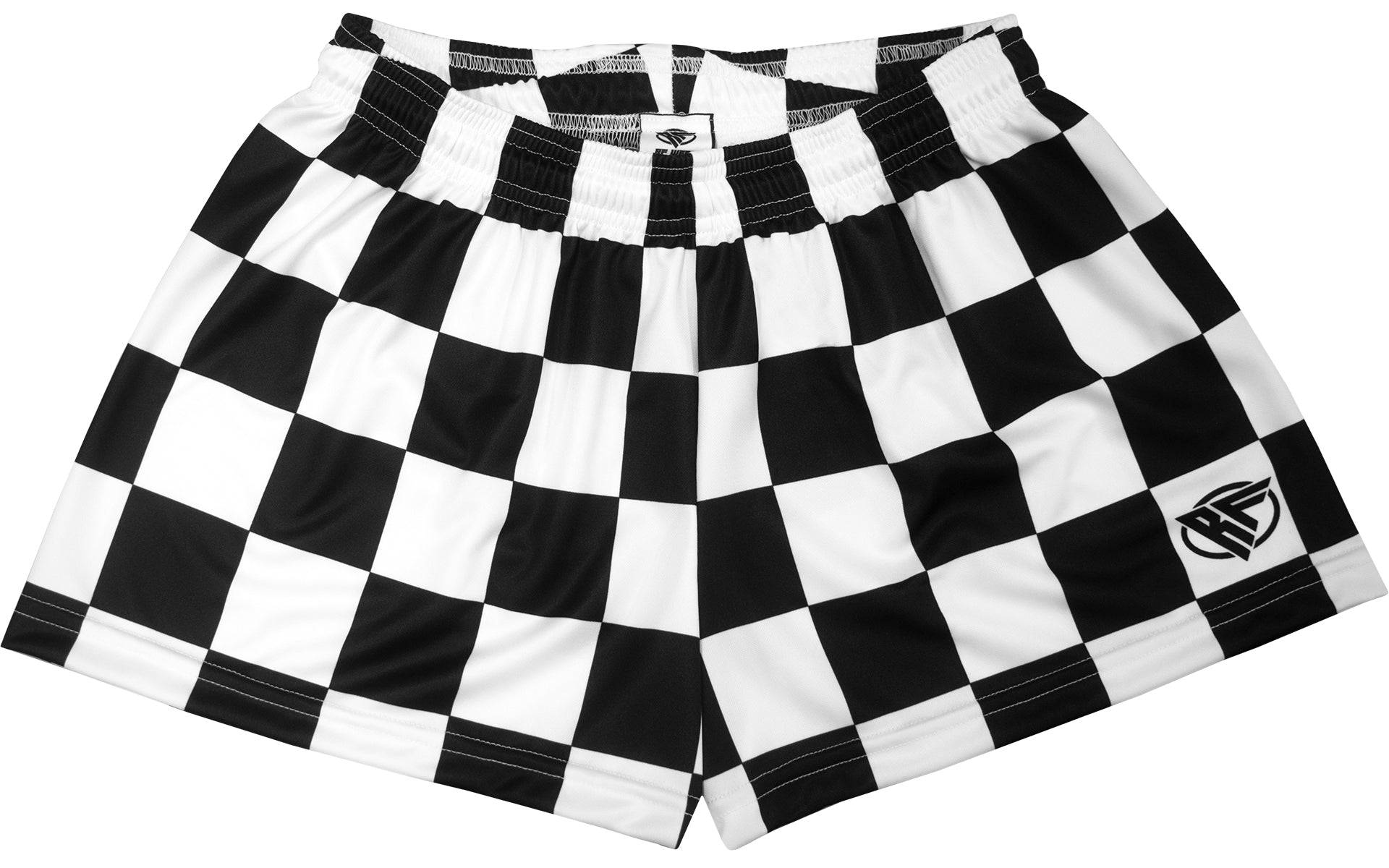 RF-Wear Women's Checkered Shorts in Black/White
