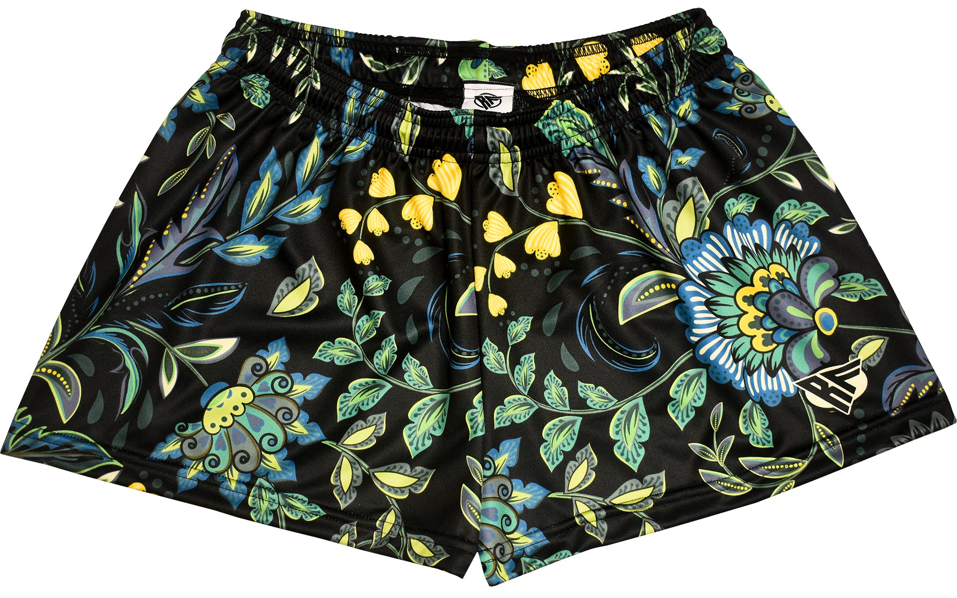 RF-Wear Women's Floral 2.0 Shorts - Black/Blue/Yellow