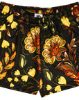 RF-Wear Women's Floral 2.0 Shorts - Black/Yellow/Orange