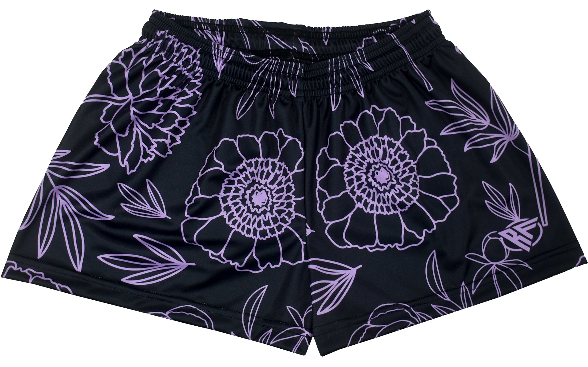 RF-Wear Women's Floral Shorts - Black/Lavender 