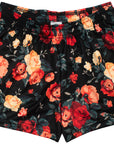 RF-Wear Women's Floral Shorts - Black/Red/Peach
