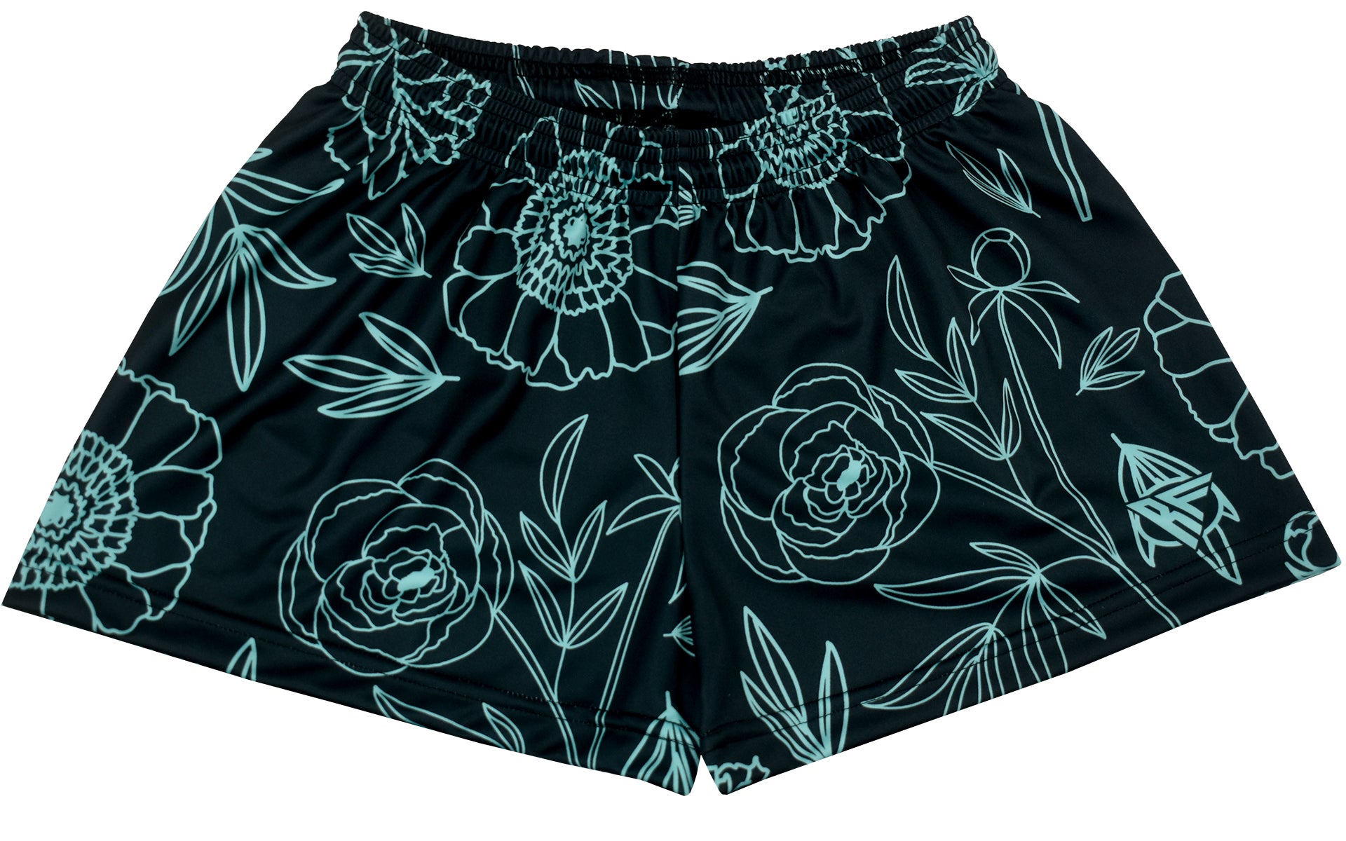 RF-Wear Women's Floral Shorts - Black/Teal