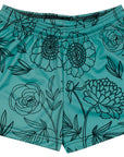 RF-Wear Women's Floral Shorts - Teal/Black