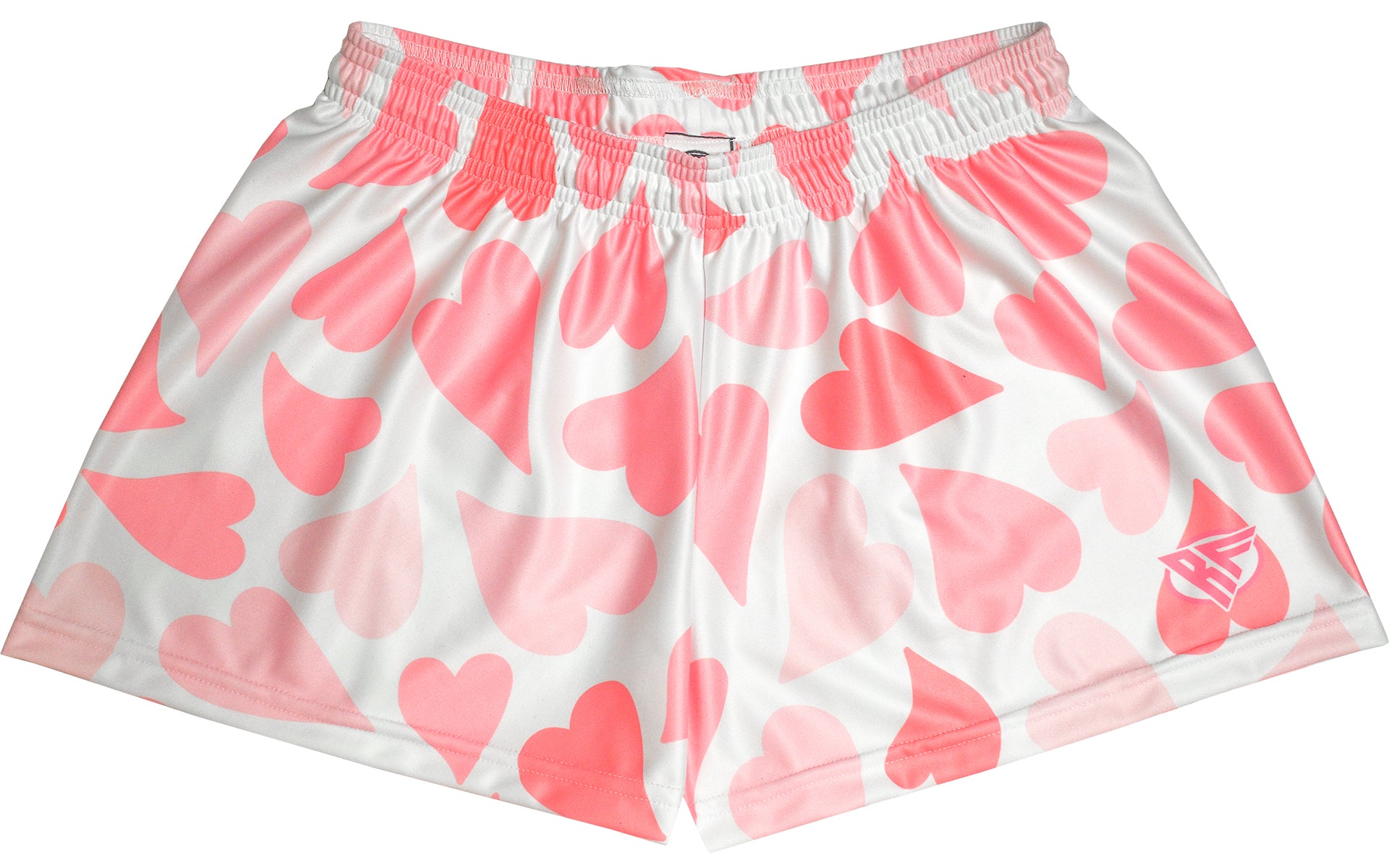 RF-Wear Women's Heart Shorts in White/Pink 