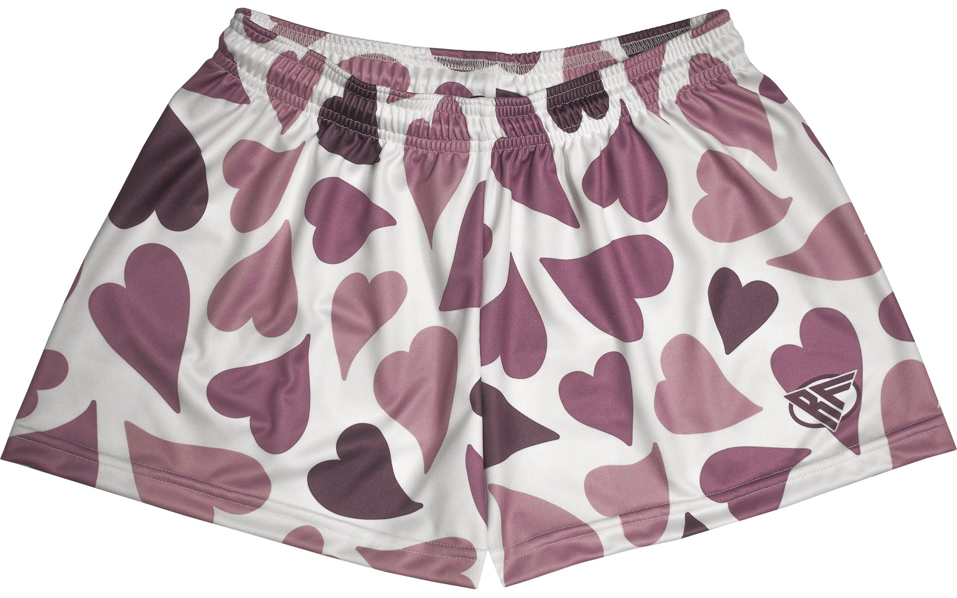 RF-Wear Women's Heart Shorts in White/Purple 