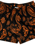RF-Wear Women's Paisley Shorts - Black/Orange