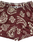 RF-Wear Women's Paisley Shorts - Merlot/Cream