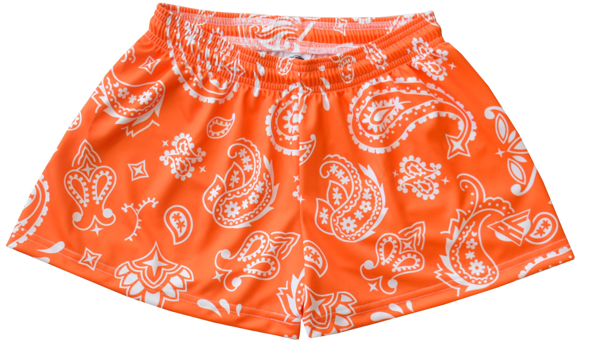RF-Wear Women's Paisley Shorts - Orange /White 