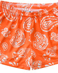 RF-Wear Women's Paisley Shorts - Orange /White 