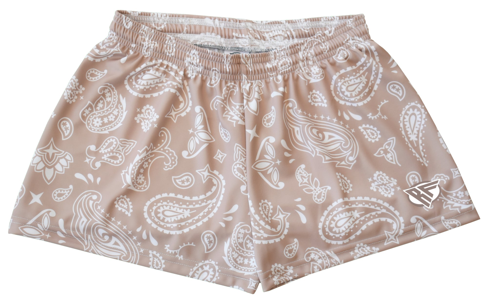 RF-Wear Women's Paisley Shorts - Tan/White 