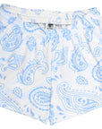 RF-Wear Women's Paisley Shorts - White/Baby Blue 
