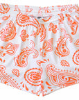 RF-Wear Women's Paisley Shorts - White/Orange