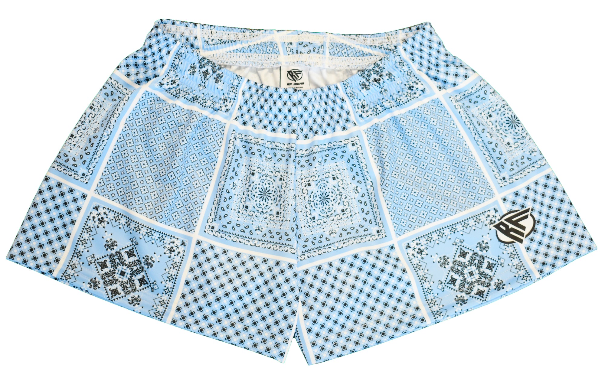 RF Women's Bandana Patchwork Shorts - Sky Blue - RFwear