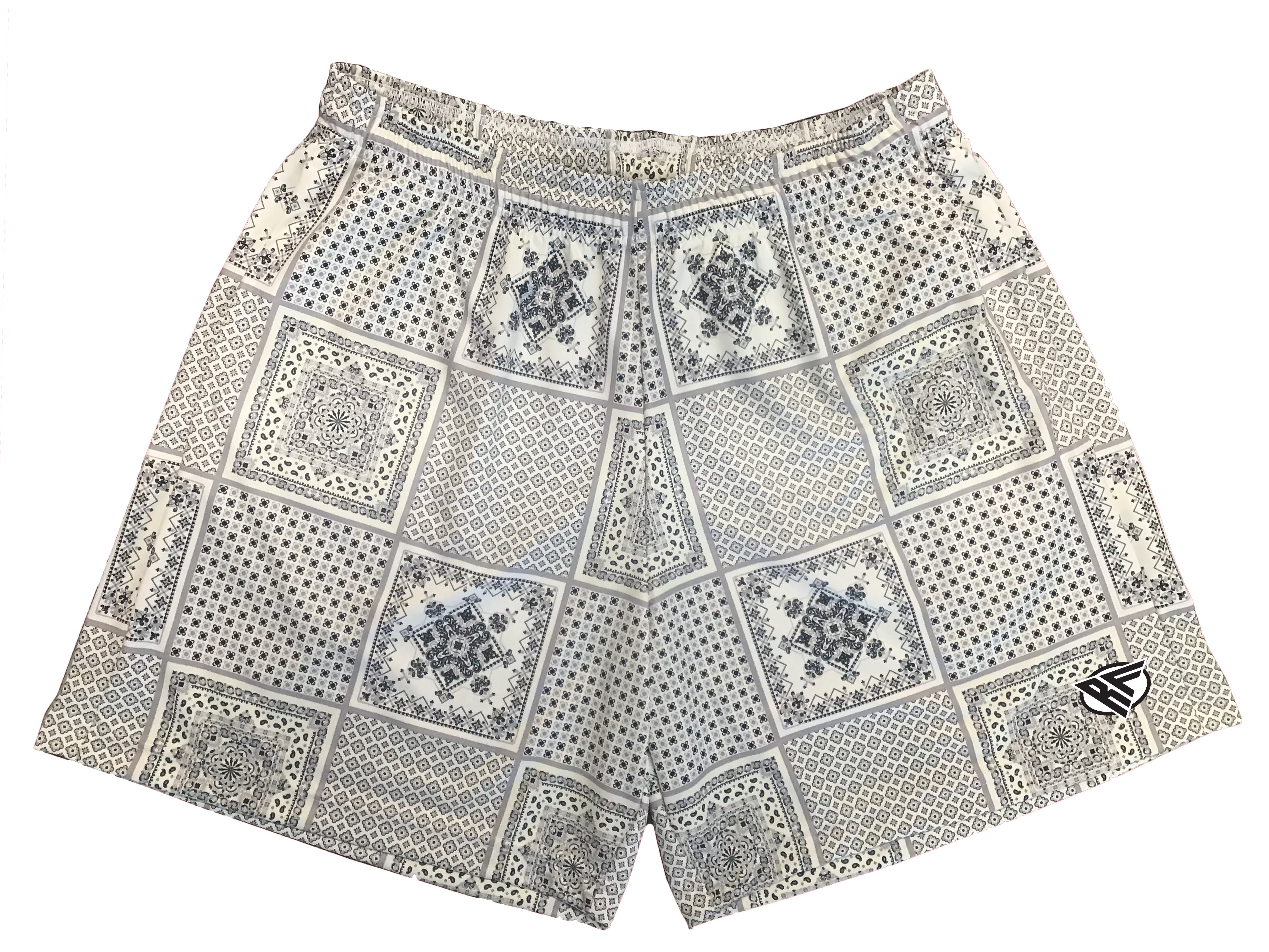 RF Bandana Patchwork Shorts - Cream/Black/Grey - RFwear