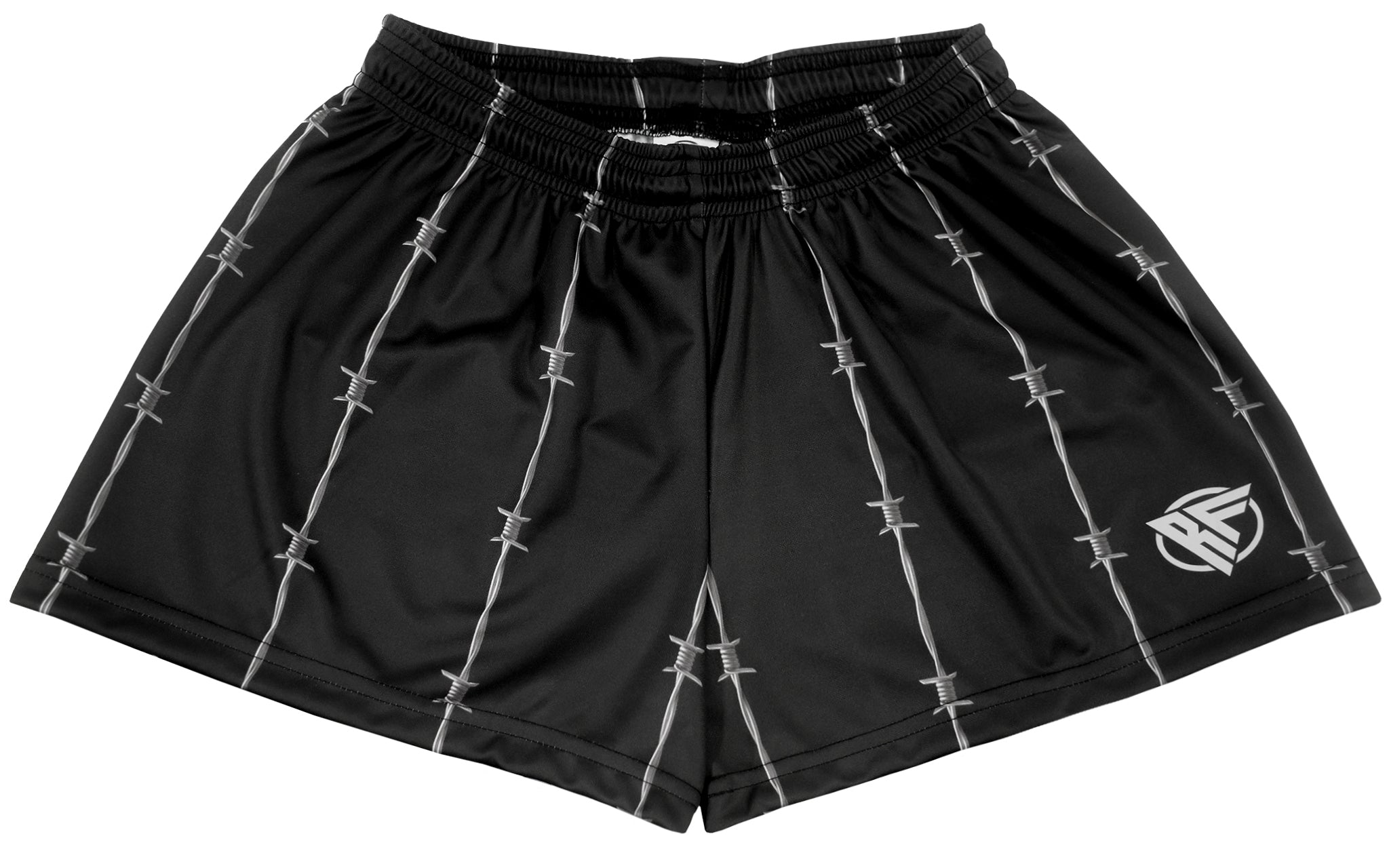 RF Women&#39;s Reflective Barb Wire Shorts - Black - RFwear