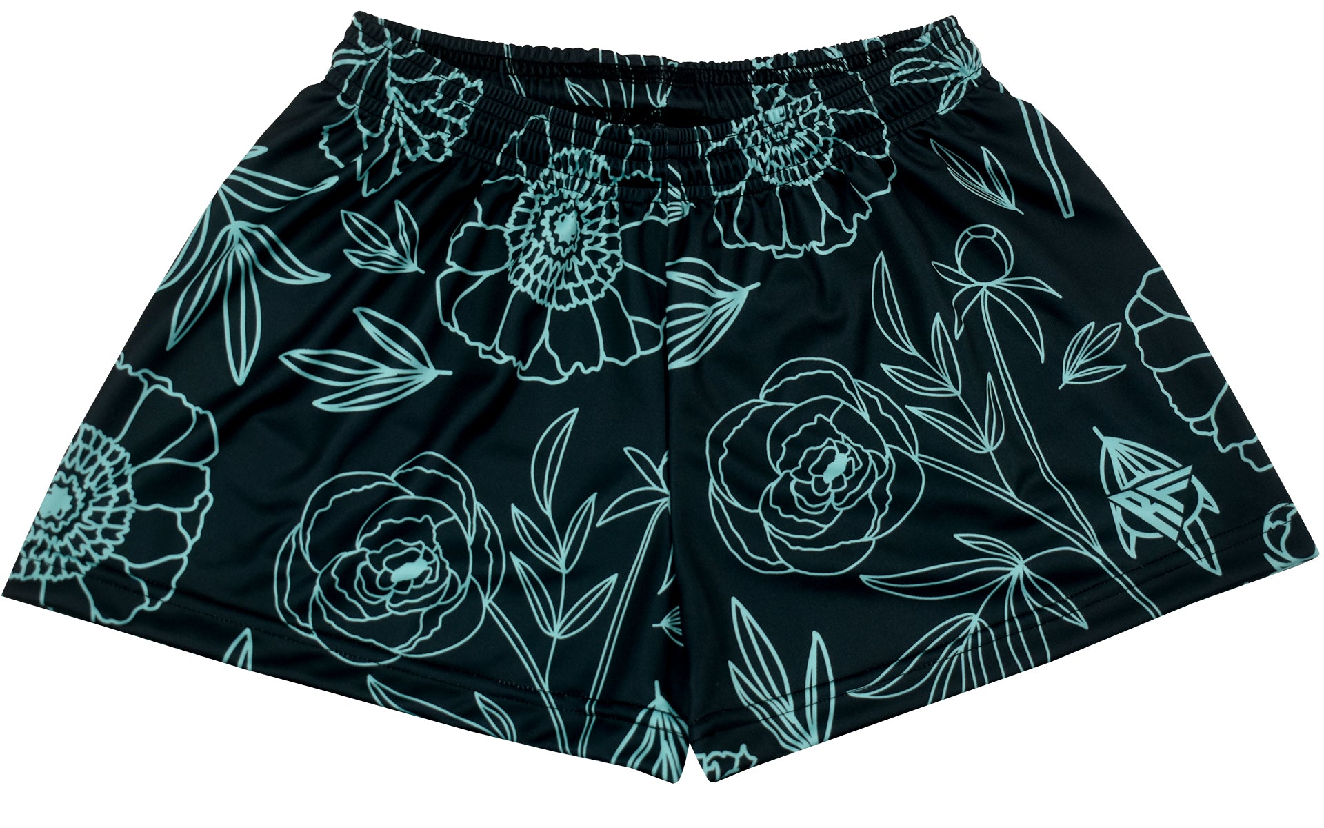 RF Women&#39;s Floral Shorts - Black/Teal - RFwear