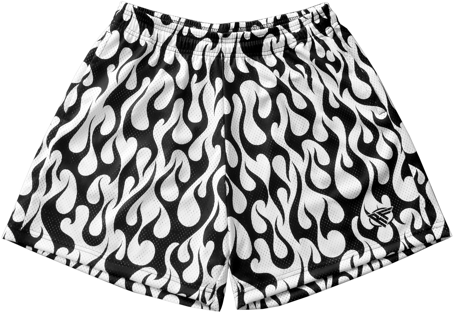 RF Mesh Flame Shorts - White/Black - RFwear