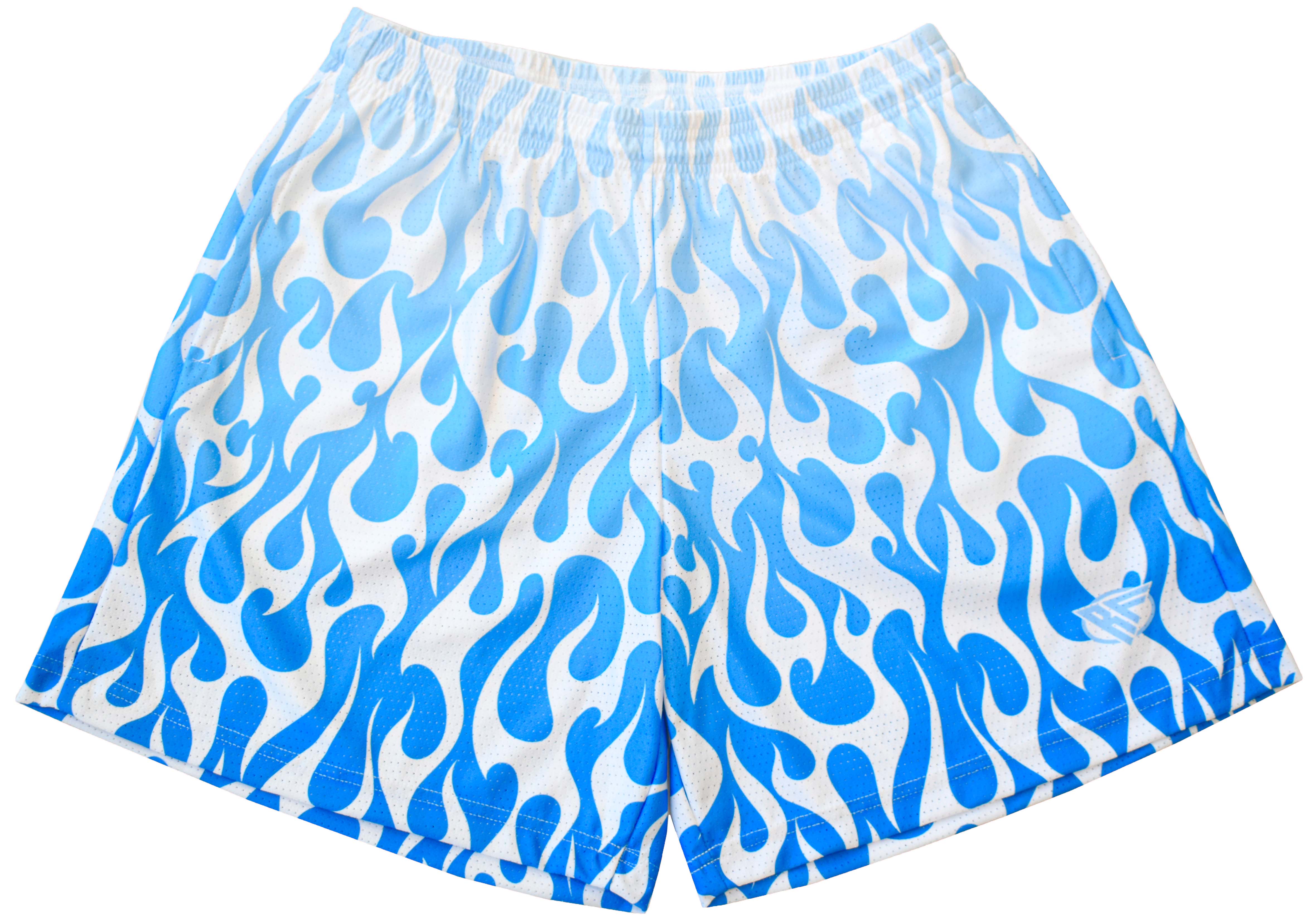 RF Mesh Flame Shorts - White/Blue - RFwear