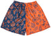 RF Mesh Split Paisley Shorts - Navy/Orange