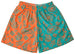 RF Mesh Split Paisley Shorts - Aqua/Orange