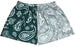 RF Women's Split Paisley Shorts - Green/Silver