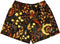 Men's Mesh Floral Shorts - Black/Orange