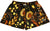 Women's Floral Shorts - Black/Yellow/Orange