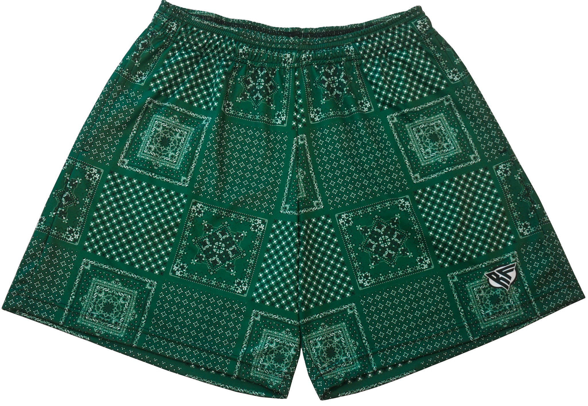 RF Bandana Patchwork Shorts - Green/Black/White - RFwear