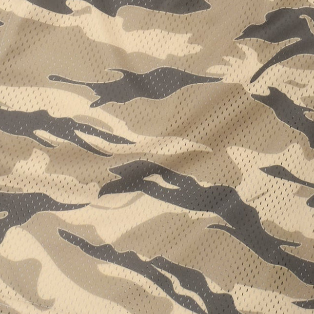 RF Wear Men's Mesh Tiger Camo Shorts - Tan 