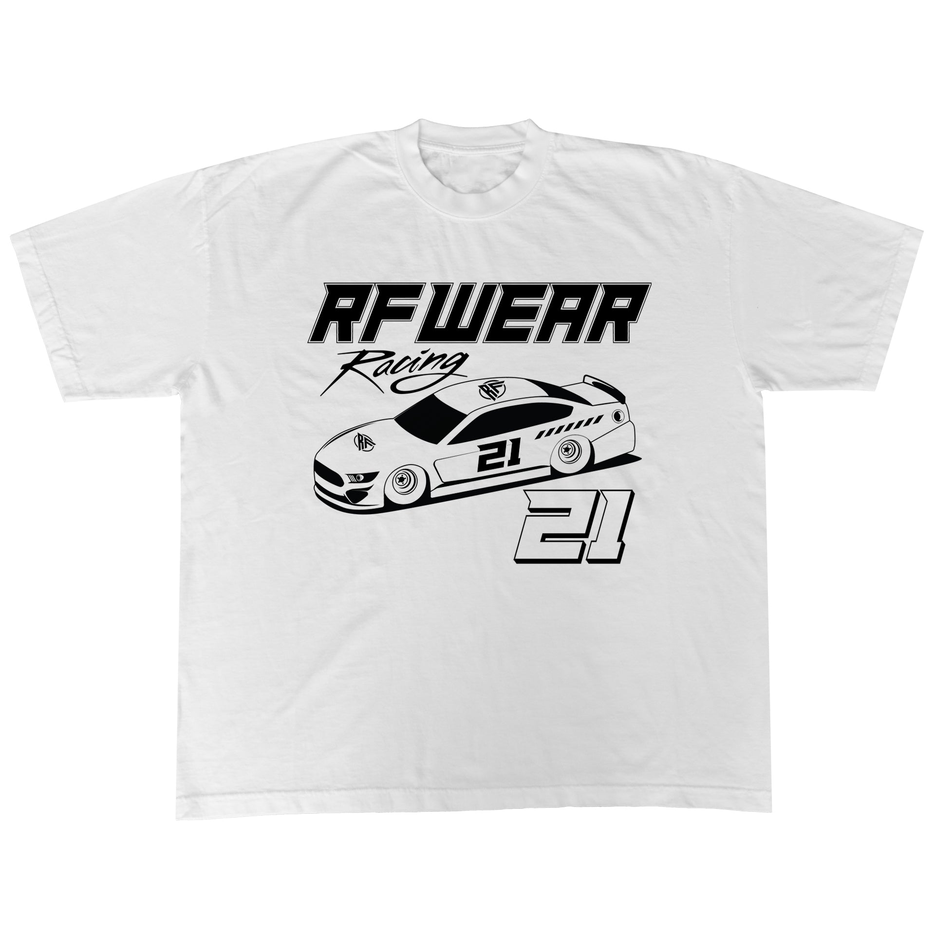 RF Wear Racing T-Shirt - White - RFwear