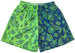 RF Mesh Split Paisley Shorts - Lime Green/Navy