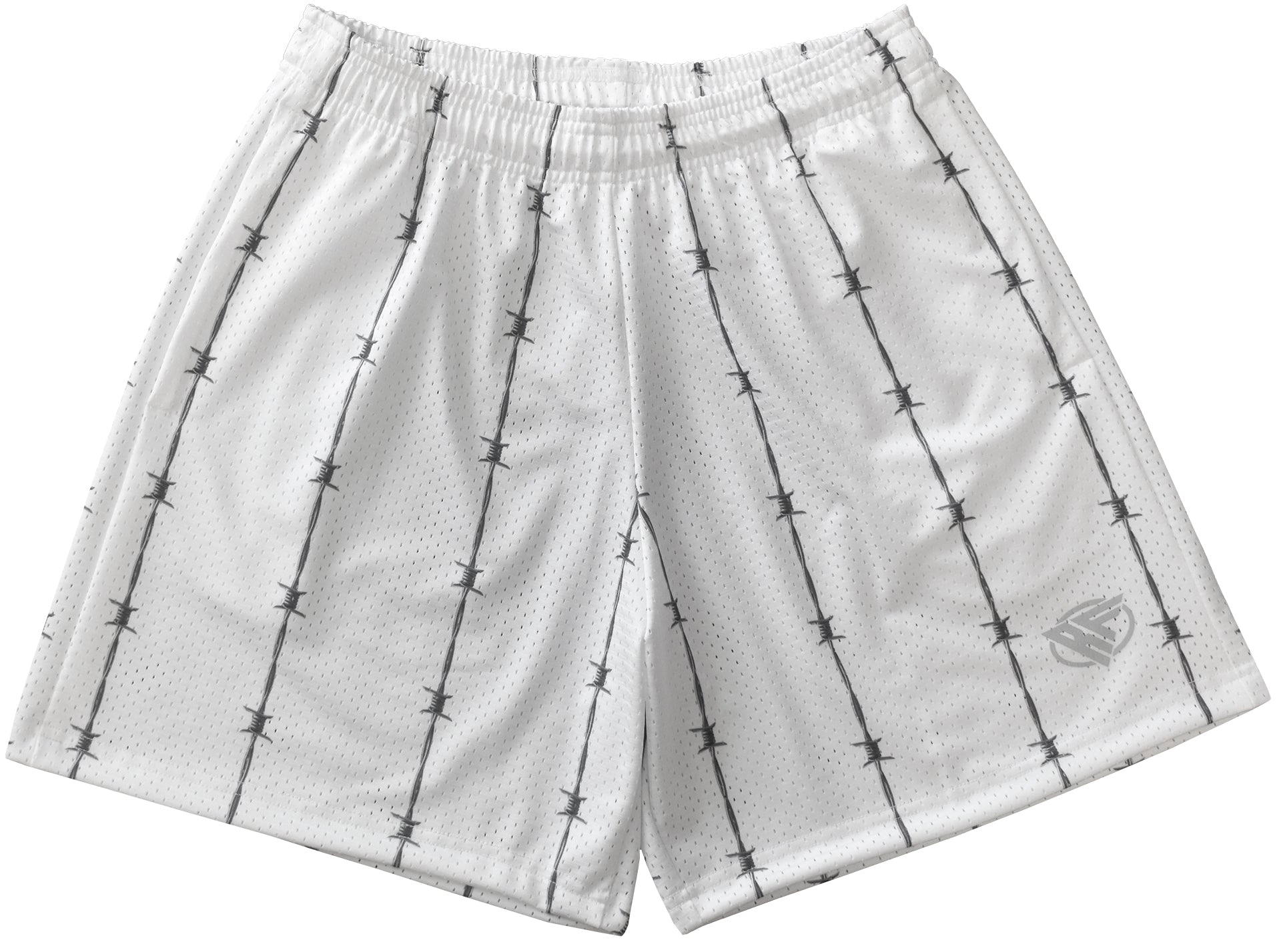 RF Mesh Reflective Barb Wire Shorts - White - RFwear