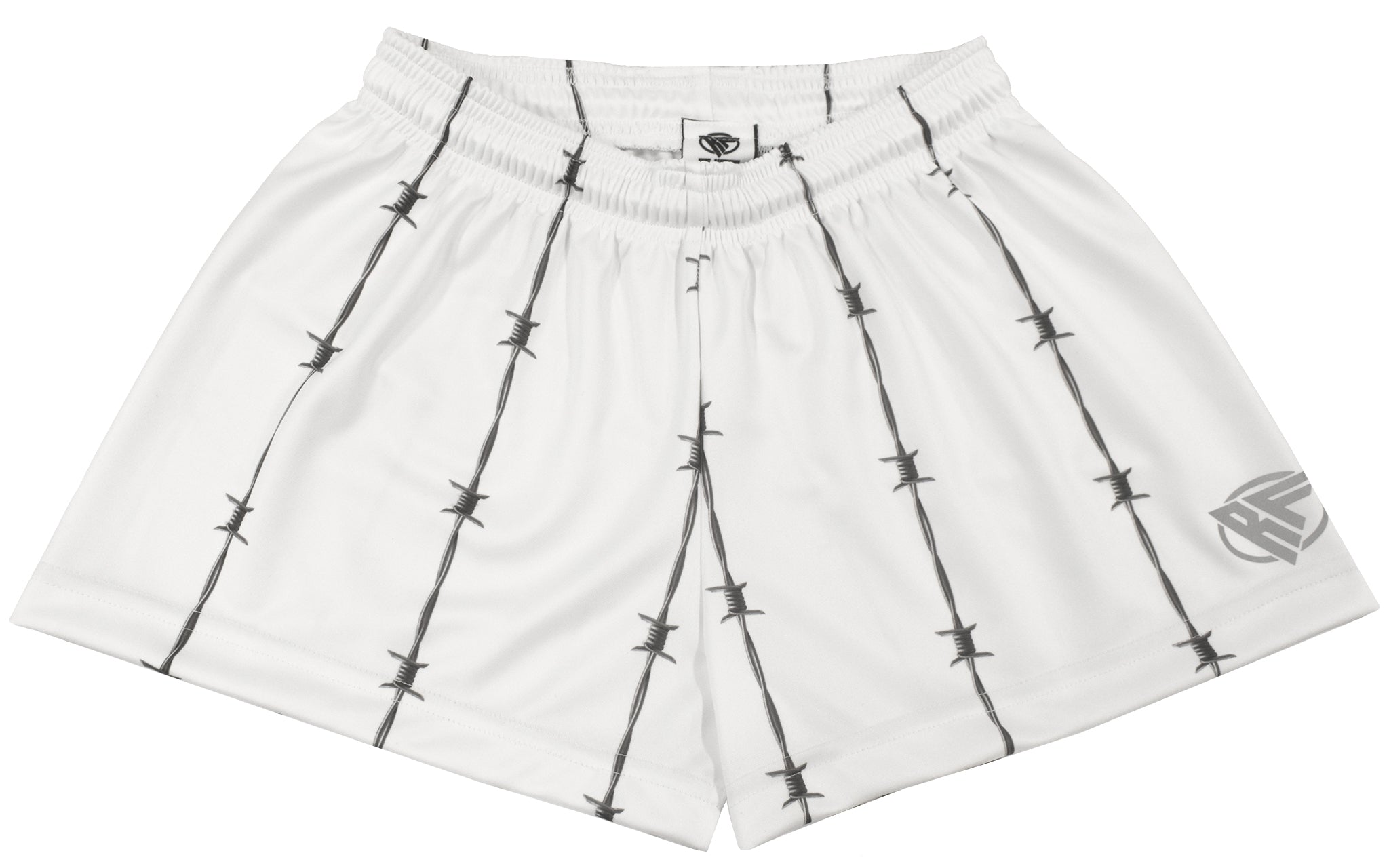 RF Women's Reflective Barb Wire Shorts - White - RFwear