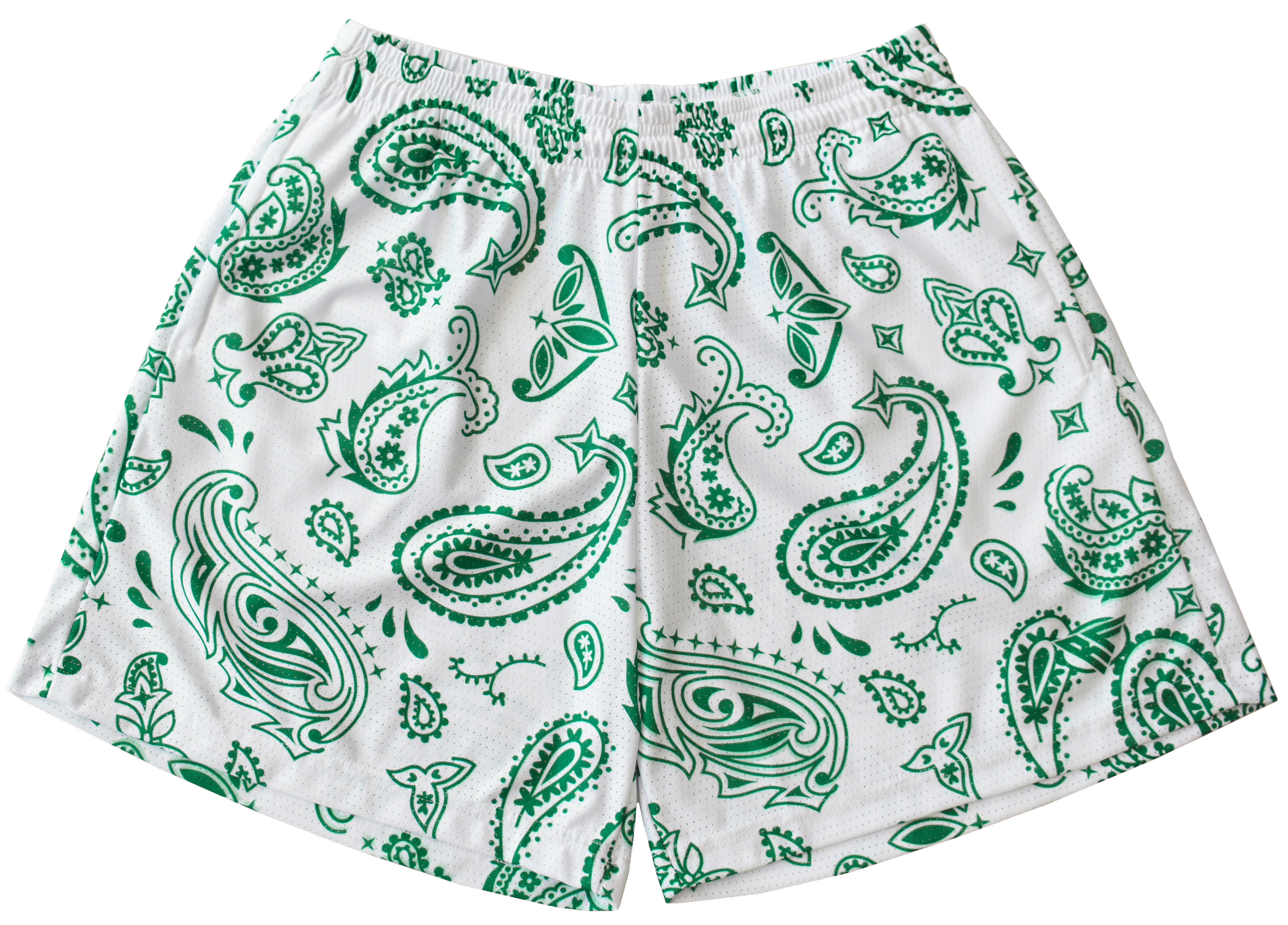 RF Mesh Paisley Shorts - White/Green - RFwear